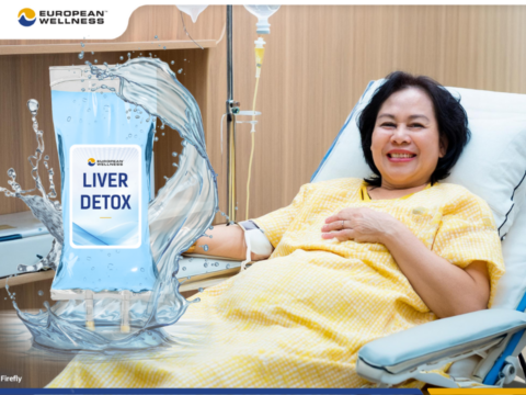 Khách hàng thực hiện truyền thải độc gan Liver Detox tại European Wellness