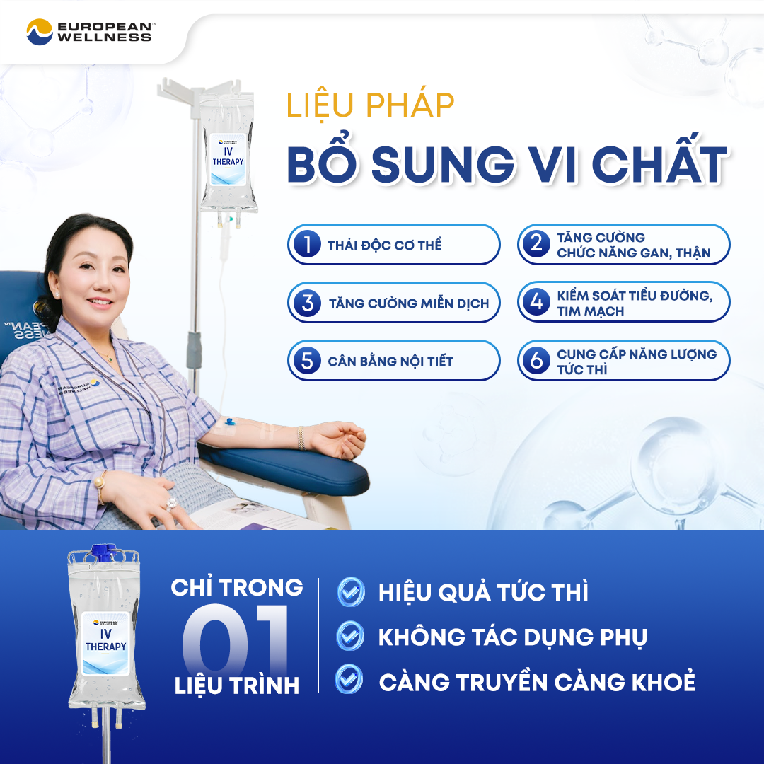 Lựa chọn truyền thải độc IV Therapy giúp thanh lọc cơ thể tối ưu